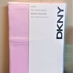 DKNY King Pillowcases Soho Solids Cotton Sateen 300 Thread Count